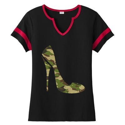 Cool Camouflage Art For Wo Girl Camo Clothes Costume Camo  Ladies Halftime Notch Neck Tee