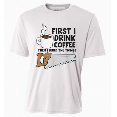 Carpenter Coffee And Woodworking Drinking Coffee Woodworker Cooling Performance Crew T-Shirt