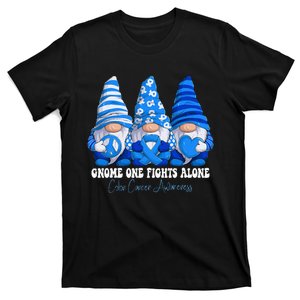 Colon Cancer Awareness Month Blue Ribbon Gnomies Support T-Shirt