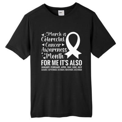 Colorectal Cancer Awareness Month Colon Cancer Survivor Tall Fusion ChromaSoft Performance T-Shirt