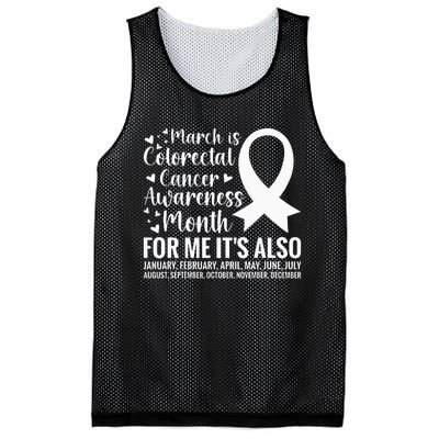 Colorectal Cancer Awareness Month Colon Cancer Survivor Mesh Reversible Basketball Jersey Tank