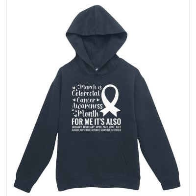 Colorectal Cancer Awareness Month Colon Cancer Survivor Urban Pullover Hoodie