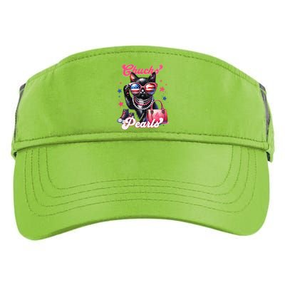 Cat Chucks And Pearls Comma La Kamala 2024 Adult Drive Performance Visor