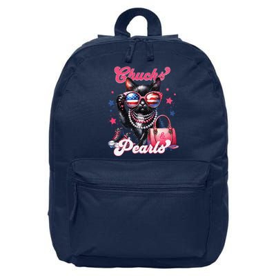 Cat Chucks And Pearls Comma La Kamala 2024 16 in Basic Backpack