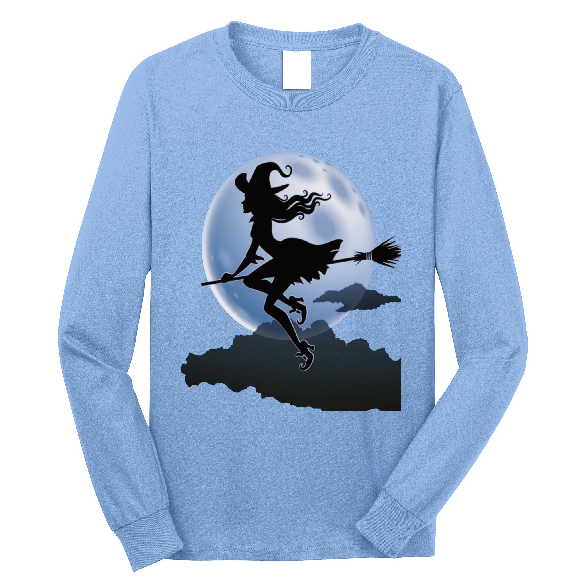 Cute Cottagecore Aesthetic Witch Moon Star Witchy Vintage Gift Long Sleeve Shirt