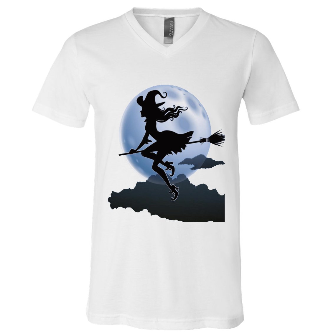 Cute Cottagecore Aesthetic Witch Moon Star Witchy Vintage Gift V-Neck T-Shirt