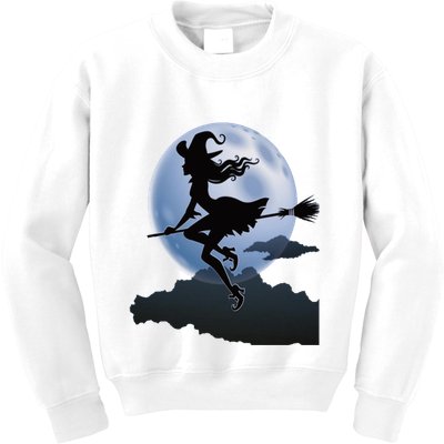 Cute Cottagecore Aesthetic Witch Moon Star Witchy Vintage Gift Kids Sweatshirt