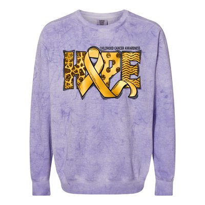 Childhood Cancer Awareness Hope In September We Wear Gold Gift Colorblast Crewneck Sweatshirt