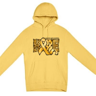 Childhood Cancer Awareness Hope In September We Wear Gold Gift Premium Pullover Hoodie