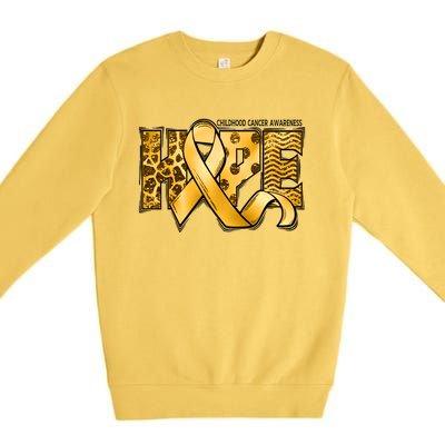 Childhood Cancer Awareness Hope In September We Wear Gold Gift Premium Crewneck Sweatshirt