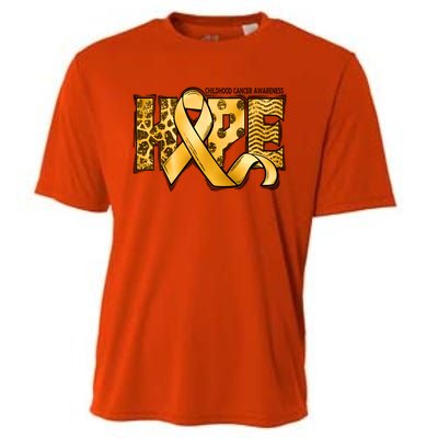 Childhood Cancer Awareness Hope In September We Wear Gold Gift Cooling Performance Crew T-Shirt