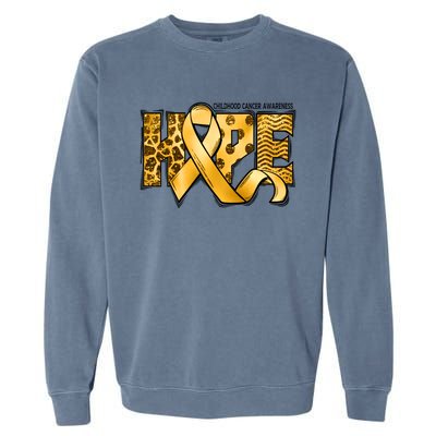 Childhood Cancer Awareness Hope In September We Wear Gold Gift Garment-Dyed Sweatshirt