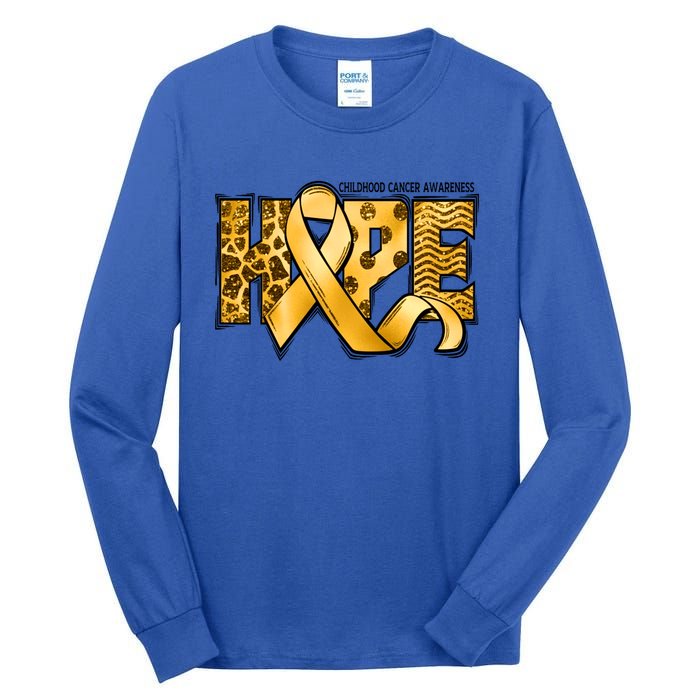 Childhood Cancer Awareness Hope In September We Wear Gold Gift Tall Long Sleeve T-Shirt