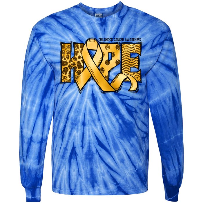 Childhood Cancer Awareness Hope In September We Wear Gold Gift Tie-Dye Long Sleeve Shirt