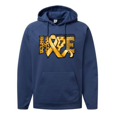 Childhood Cancer Awareness Hope In September We Wear Gold Gift Performance Fleece Hoodie