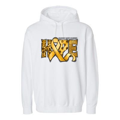 Childhood Cancer Awareness Hope In September We Wear Gold Gift Garment-Dyed Fleece Hoodie