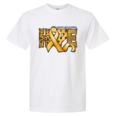 Childhood Cancer Awareness Hope In September We Wear Gold Gift Garment-Dyed Heavyweight T-Shirt