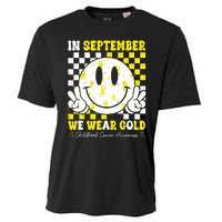 Childhood Cancer Awareness In September We Wear Gold Groovy Cooling Performance Crew T-Shirt