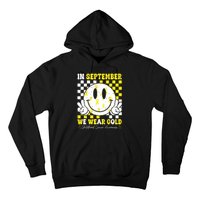 Childhood Cancer Awareness In September We Wear Gold Groovy Hoodie