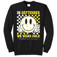 Childhood Cancer Awareness In September We Wear Gold Groovy Sweatshirt