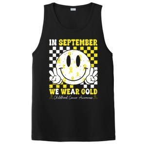 Childhood Cancer Awareness In September We Wear Gold Groovy PosiCharge Competitor Tank