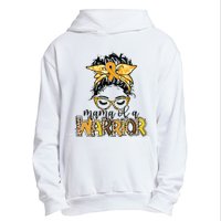 Childhood Cancer Awareness Mama Of A Warrior Messy Bun Mom Urban Pullover Hoodie