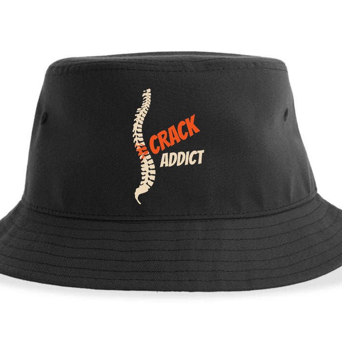 Chiropractic Crack Addict For Adjustment Fans Sustainable Bucket Hat