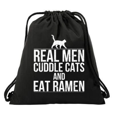 Cuddle Cats And Eat Ramen Drawstring Bag