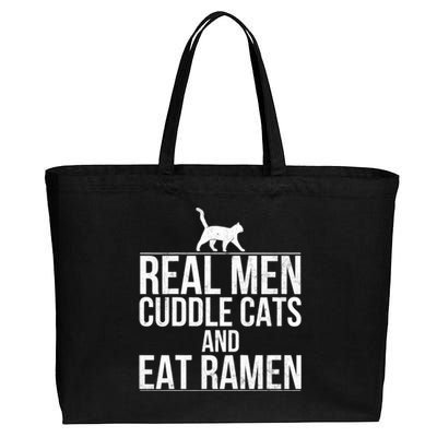 Cuddle Cats And Eat Ramen Cotton Canvas Jumbo Tote