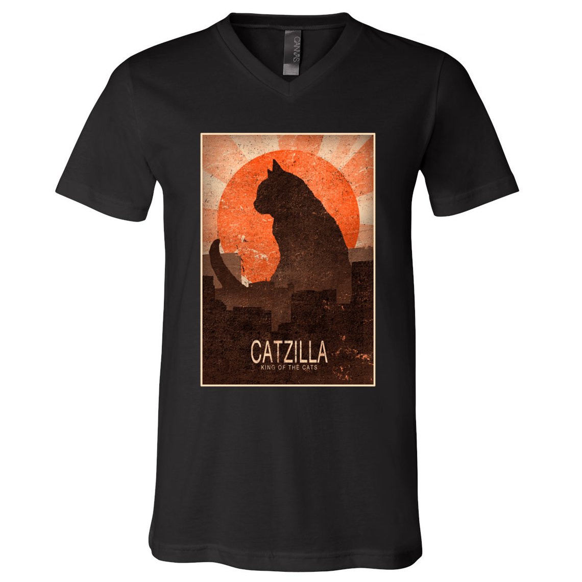 Catzilla V-Neck T-Shirt