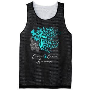 Cervical Cancer Awareness Teal Butterflies Mesh Reversible Basketball Jersey Tank