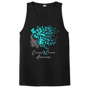 Cervical Cancer Awareness Teal Butterflies PosiCharge Competitor Tank