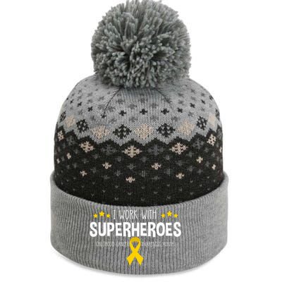 Childhood Cancer Awareness Rn Nurse Pediatric Oncology The Baniff Cuffed Pom Beanie