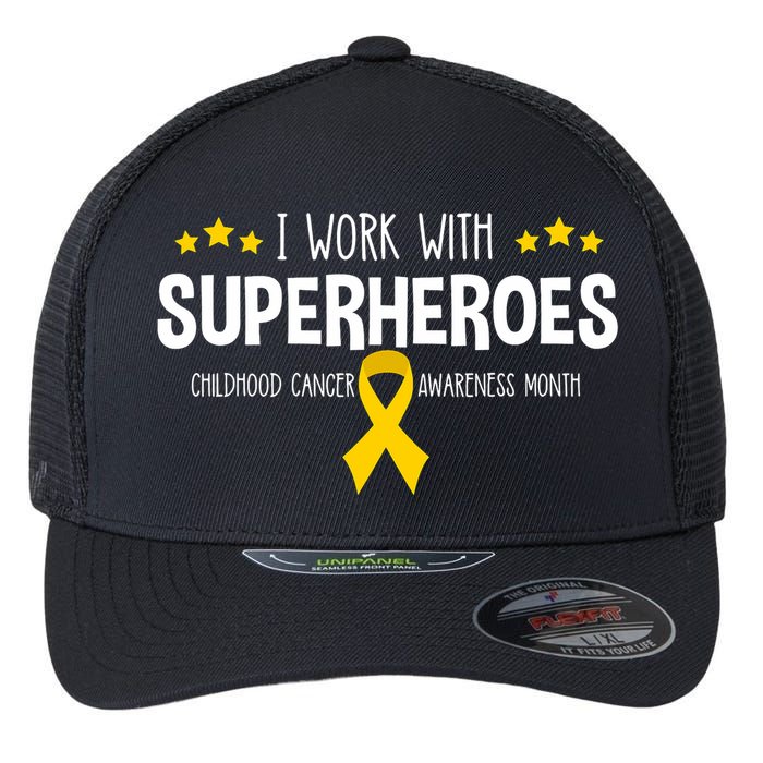 Childhood Cancer Awareness Rn Nurse Pediatric Oncology Flexfit Unipanel Trucker Cap