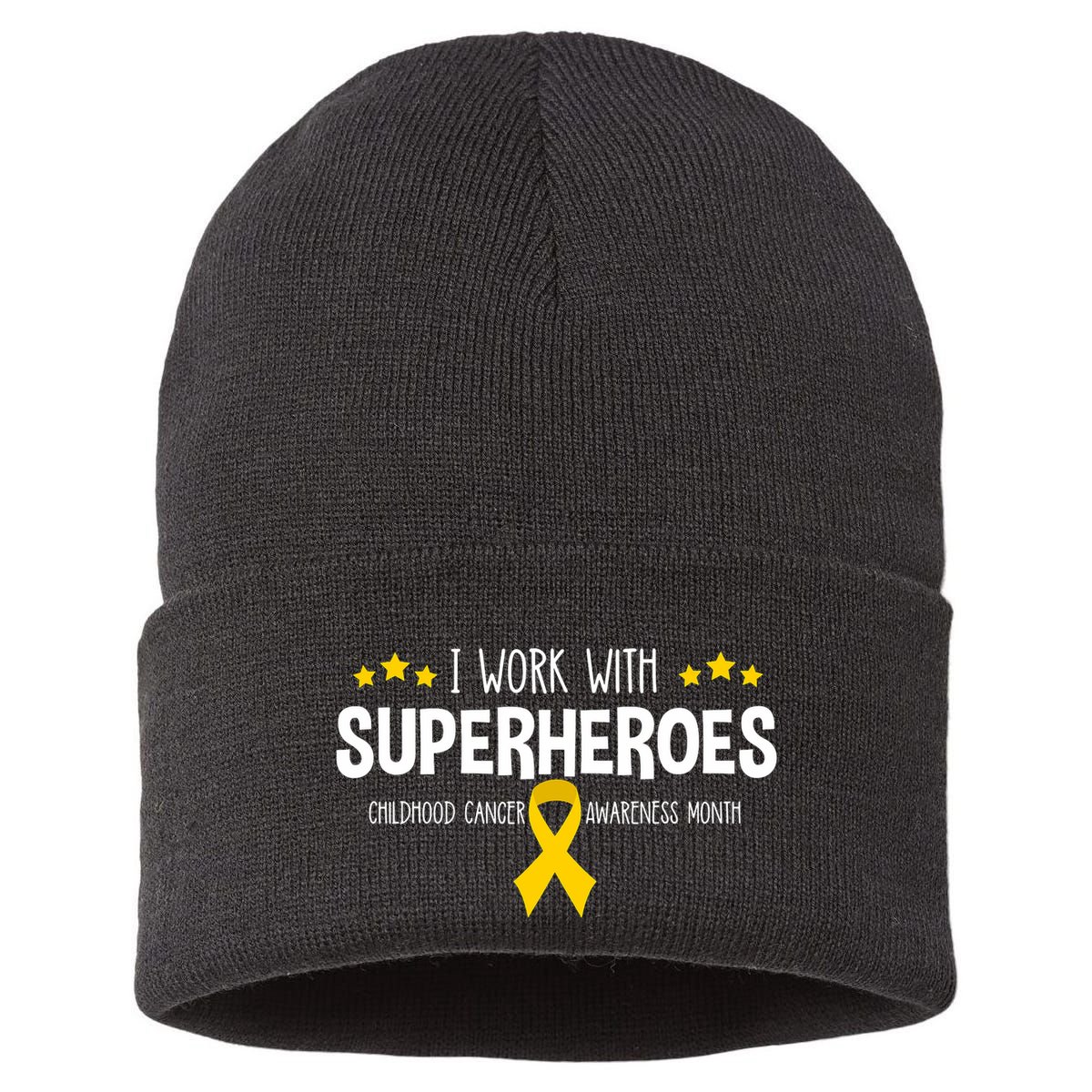 Childhood Cancer Awareness Rn Nurse Pediatric Oncology Sustainable Knit Beanie