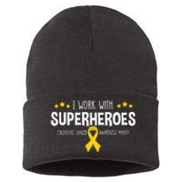 Childhood Cancer Awareness Rn Nurse Pediatric Oncology Sustainable Knit Beanie