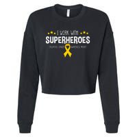 Childhood Cancer Awareness Rn Nurse Pediatric Oncology Cropped Pullover Crew