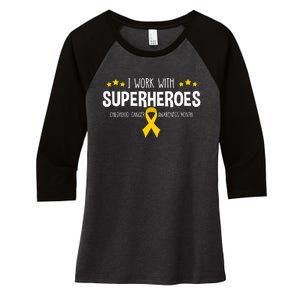 Childhood Cancer Awareness Rn Nurse Pediatric Oncology Women's Tri-Blend 3/4-Sleeve Raglan Shirt