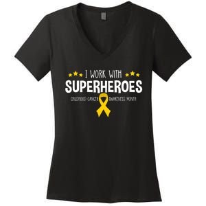 Childhood Cancer Awareness Rn Nurse Pediatric Oncology Women's V-Neck T-Shirt