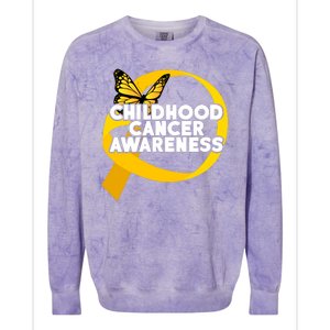 Childhood Cancer Awareness Butterfly Ribbon Colorblast Crewneck Sweatshirt