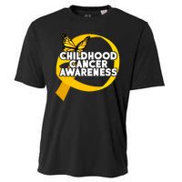 Childhood Cancer Awareness Butterfly Ribbon Cooling Performance Crew T-Shirt