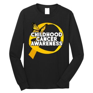 Childhood Cancer Awareness Butterfly Ribbon Long Sleeve Shirt