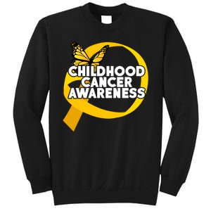 Childhood Cancer Awareness Butterfly Ribbon Sweatshirt