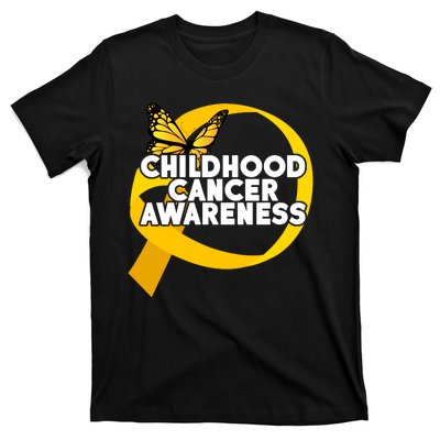 Childhood Cancer Awareness Butterfly Ribbon T-Shirt