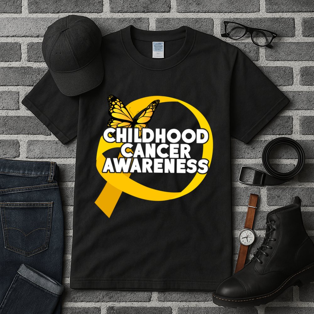 Childhood Cancer Awareness Butterfly Ribbon Tall T-Shirt