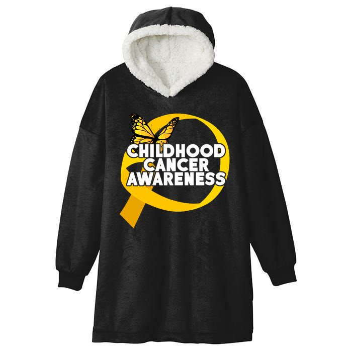 Childhood Cancer Awareness Butterfly Ribbon Hooded Wearable Blanket