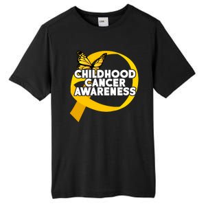 Childhood Cancer Awareness Butterfly Ribbon Tall Fusion ChromaSoft Performance T-Shirt