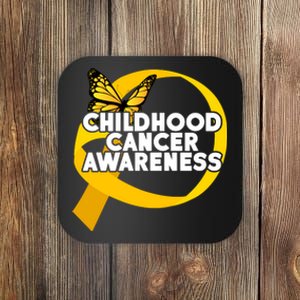 Childhood Cancer Awareness Butterfly Ribbon Coaster