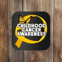 Childhood Cancer Awareness Butterfly Ribbon Coaster