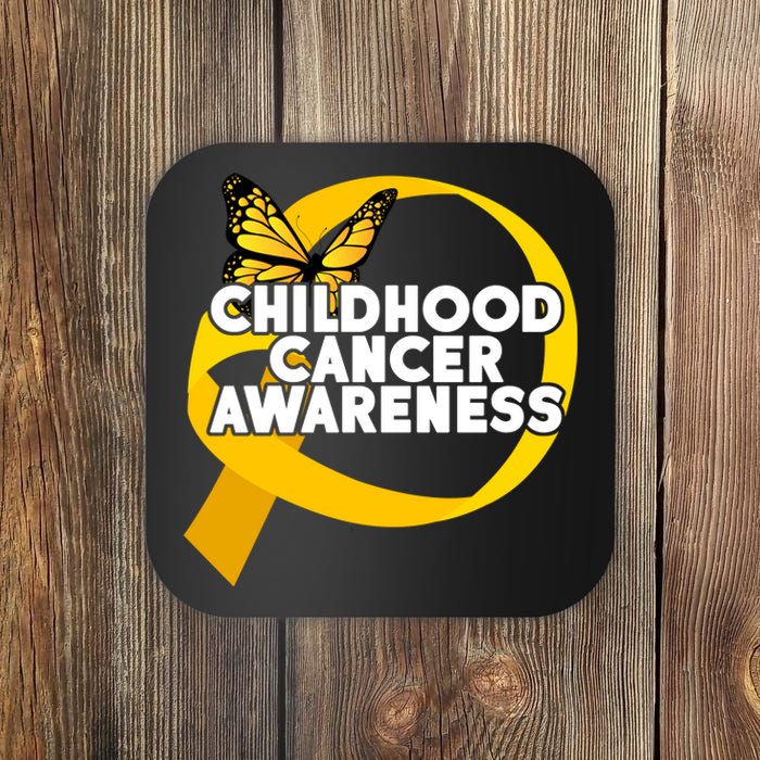 Childhood Cancer Awareness Butterfly Ribbon Coaster